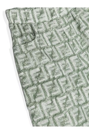 bermuda in lino verde FENDI KIDS | JMF473AQTQF1MTQ